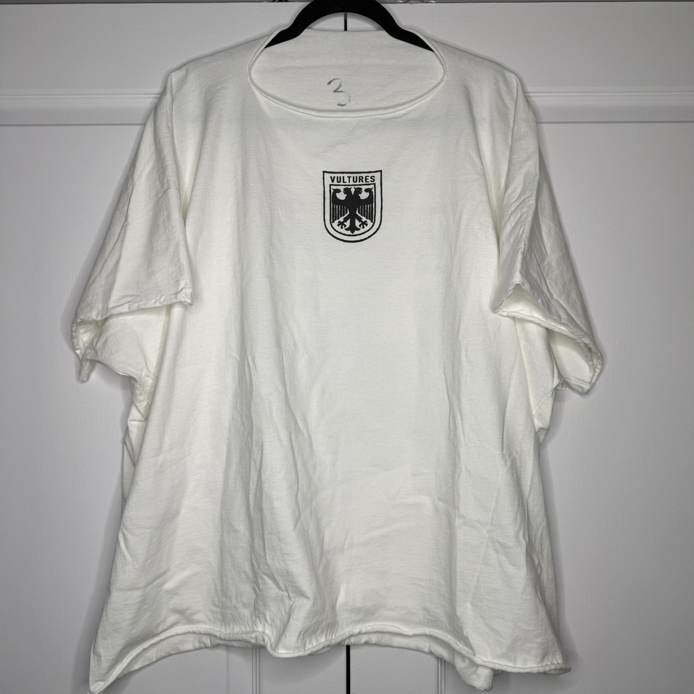 Vultures Shirt Mens XL White Double Eagle Logo‎ Back Graphic Tee Oversized